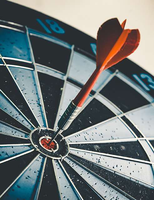 bullseye on a dart board